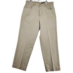 Eddie Bauer Pants Men's Straight Leg Khakis Canvas Brown Size 38/32